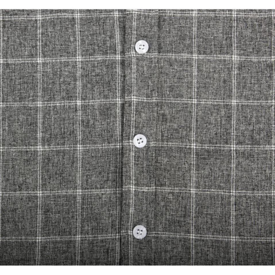 Áo sơ mi đũi nam kẻ sọc caro cao cấp phối họa tiết thời trang Hàn Quốc form slimfit ôm dáng mặc công sở đẹp chất vải đũi | BigBuy360 - bigbuy360.vn