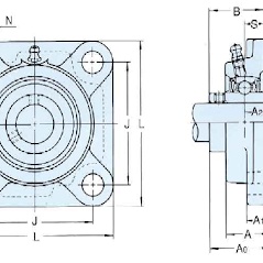 Gối Đỡ Vòng Bi 55mm, gối đỡ hình vuông UCF211