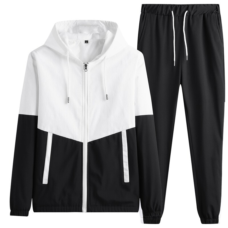 Set Đồ Thể Thao 2 Món Gồm Áo Hoodie Tay Dài Và Quần Dài Chống Gió Phong Cách Năng Động Cho Nam