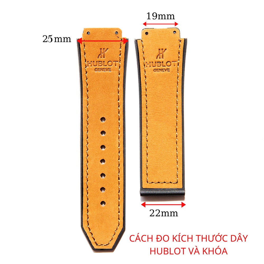 [TẶNG TOOL THAY] Dây đồng hồ cao su Hublot vân cá sấu size sz42mm dây 19-25-22 hương Vani 3 MÀU CAO CẤP