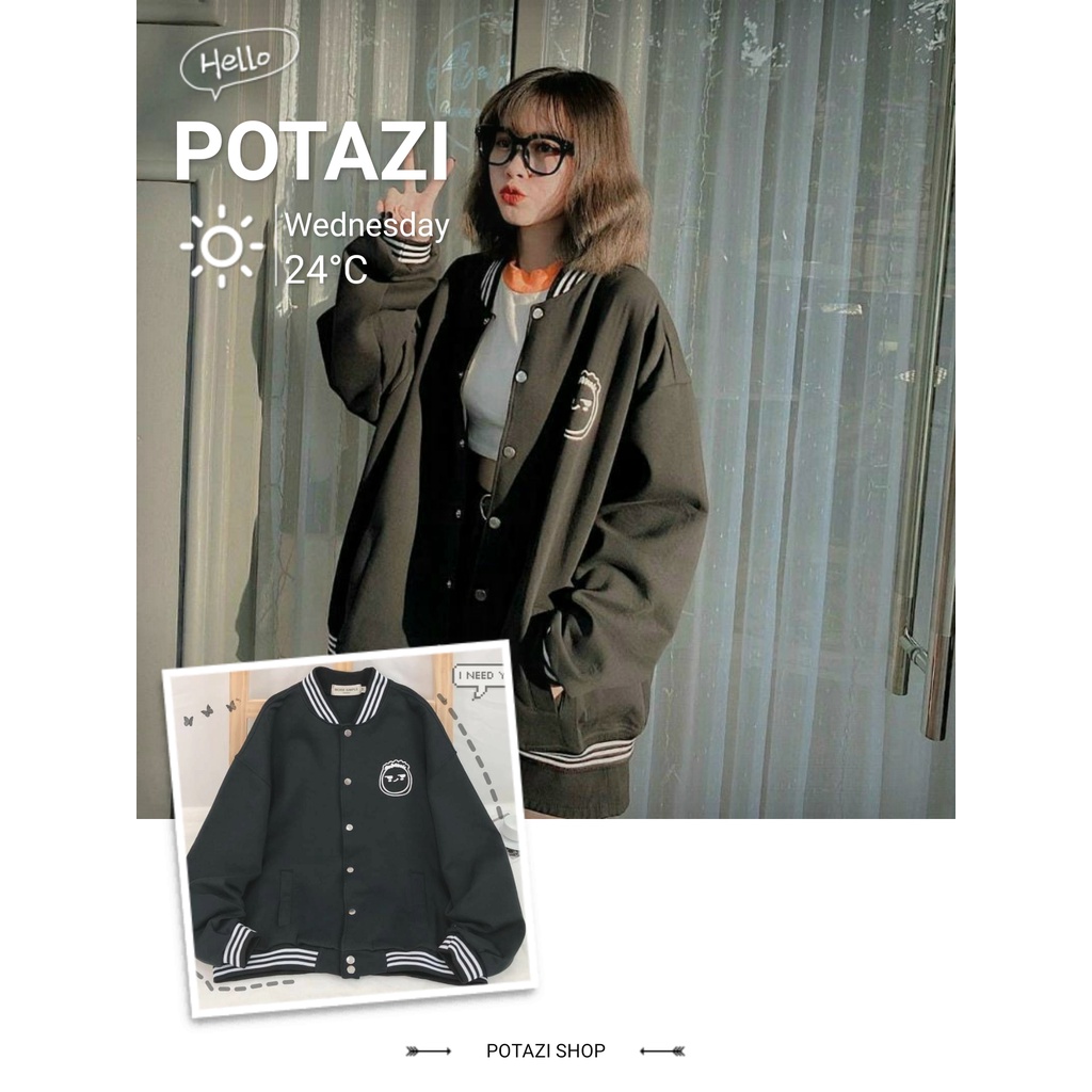 Áo Khoác Bomber Face Nỉ Đen Unisex Zinti AK11