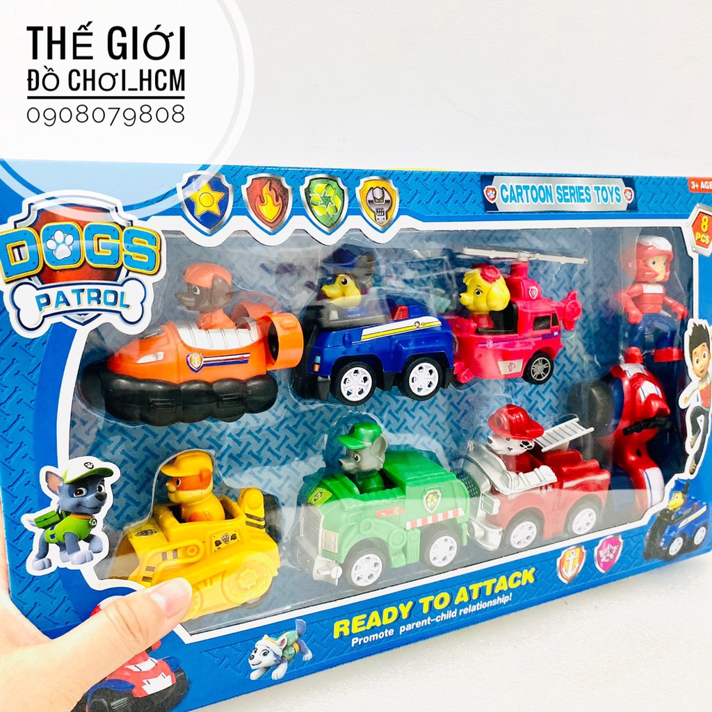[MẪU MỚI] Đồ chơi hộp xe biệt đội chó cứu hộ PAW PATROL dành cho bé thích hoạt hình ZumMa, Jay, Sky, Robber, Jacky A9