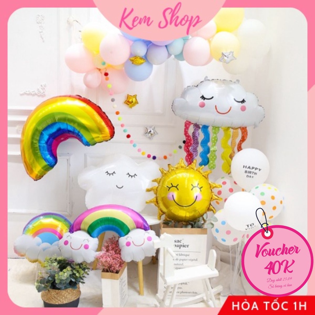 Bóng Bay Hình Đám Mây Trang Trí Sinh Nhật Cho Bé Trai Bé Gái Phong Cách Hàn Quốc Cỡ Đại Cao Cấp - Kem Shop K5