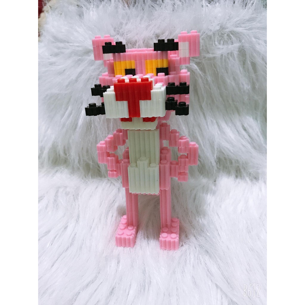 Đồ chơi lắp ráp Báo Hồng dễ thương - Mô hình 3D decor hoạt hình đáng yêu