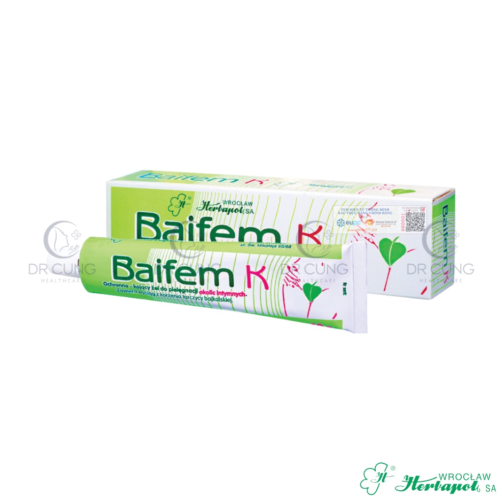 Baifem K - Gel Dưỡng Ẩm Hoàng Cầm, Bảo vệ, Dịu Nhe, Da Cơ Địa, Chàm Sữa, Mẩn Ngứa (Tuýp 15g) [Chính Hãng]