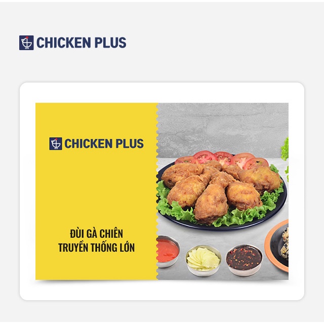 Miền Nam [Evoucher] Phiếu quà tặng dùng món Đùi gà chiên truyền thống tại CHICKEN PLUS