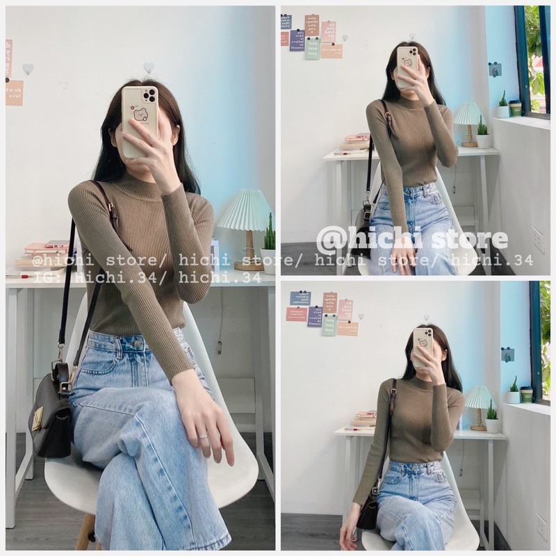 áo giữ nhiệt len body cổ 3 phân ảnh thật video chất len tăm xịn hichi | BigBuy360 - bigbuy360.vn