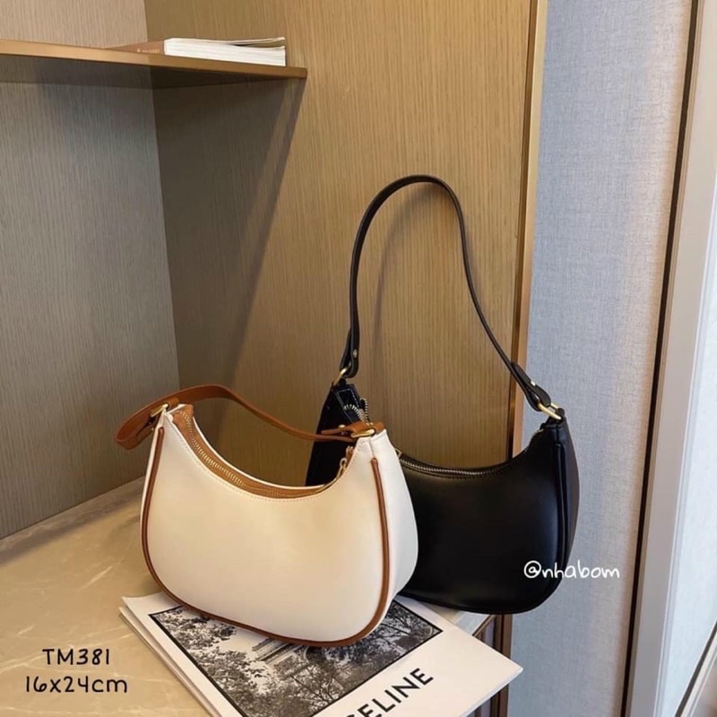 Túi kẹp nách trơn dáng thuyền, phong cách hàn xẻng, dễ thương