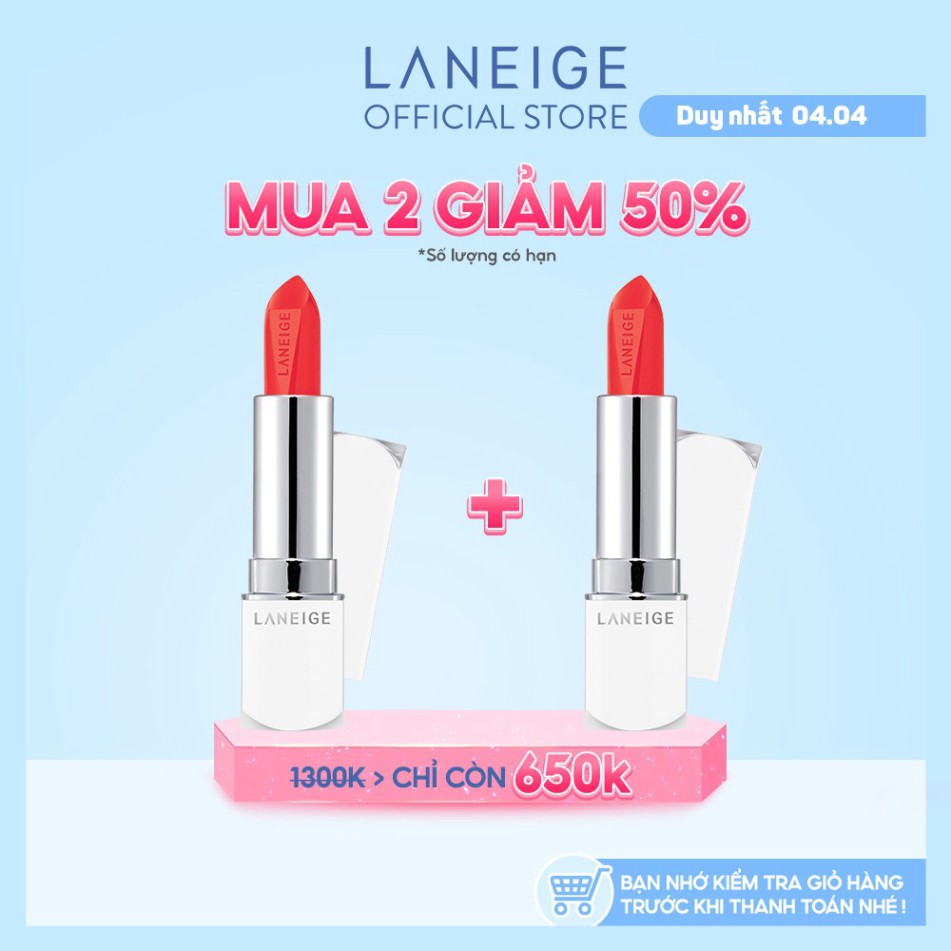 Son thỏi mềm mượt quyến rũ Laneige Silk Intense Lipstick 3.5G