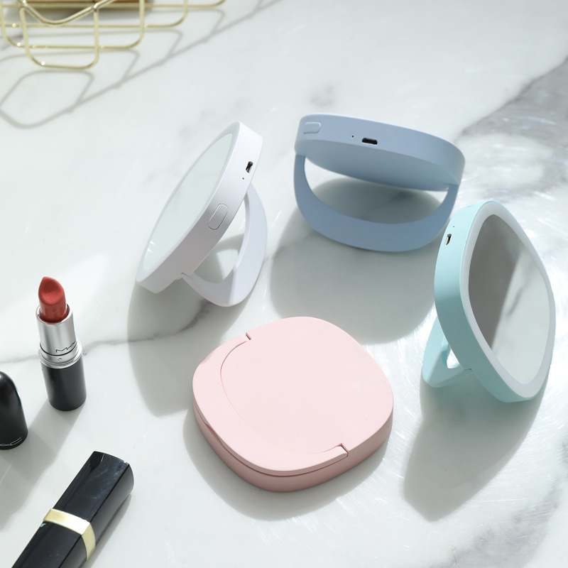 Creative new usb charging light candy makeup mirror portable carry-on girl small night light make-up mirror.