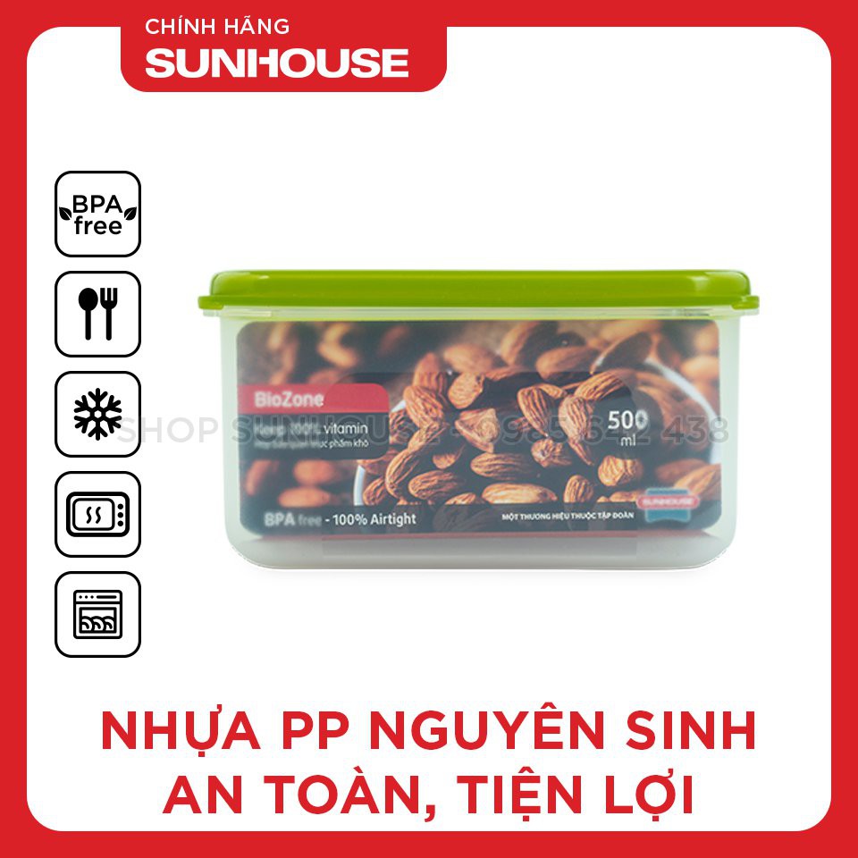 Hộp bảo quản thực phẩm khô BioZone KB-DR500P 500ml | BigBuy360 - bigbuy360.vn