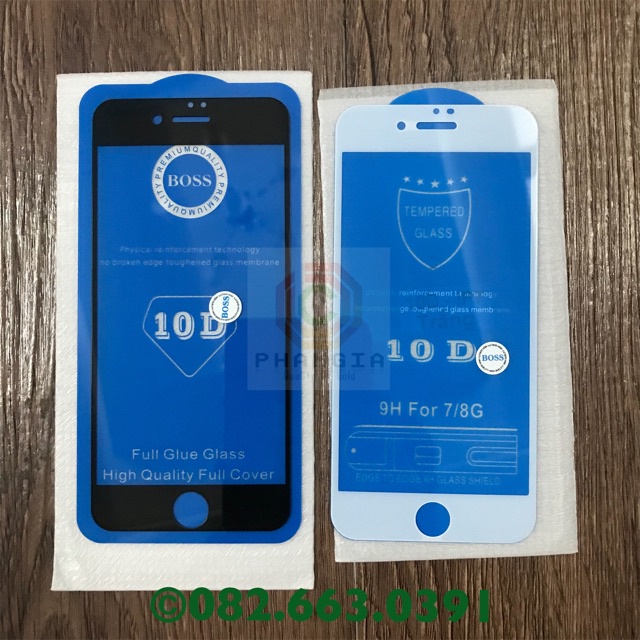 Cường lực iPhone 7/7plus/8/8plus Full keo 10D/Full nano