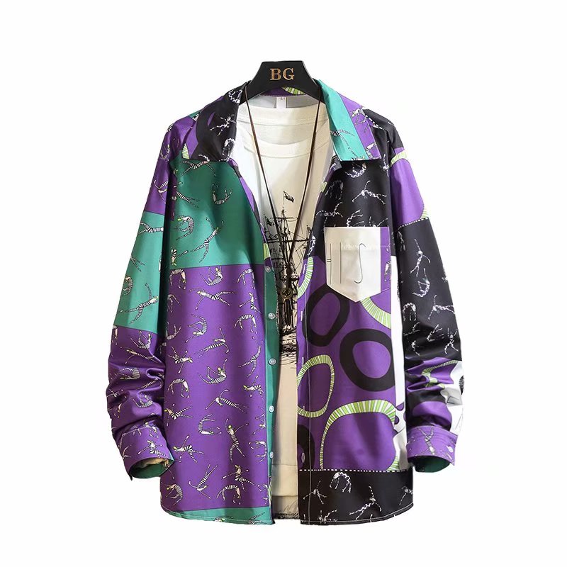 Áo Khoác Sơ Mi Nam Dài Tay In Họa Tiết Đường Phố 3 Màu (M-3Xl) | BigBuy360 - bigbuy360.vn