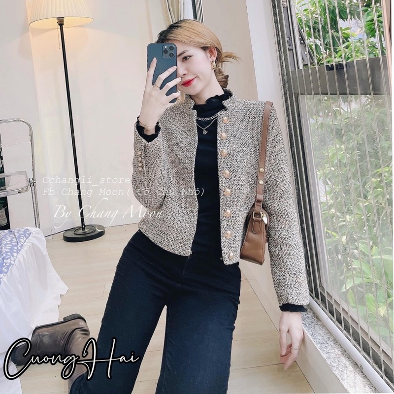 Áo Khoác Dạ TWEET Mỏng Khuy Đồng • Melanie Boutique