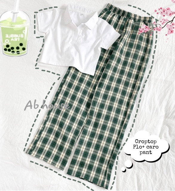 Quần caro Ulzzang ống rộng 02 unisex | BigBuy360 - bigbuy360.vn