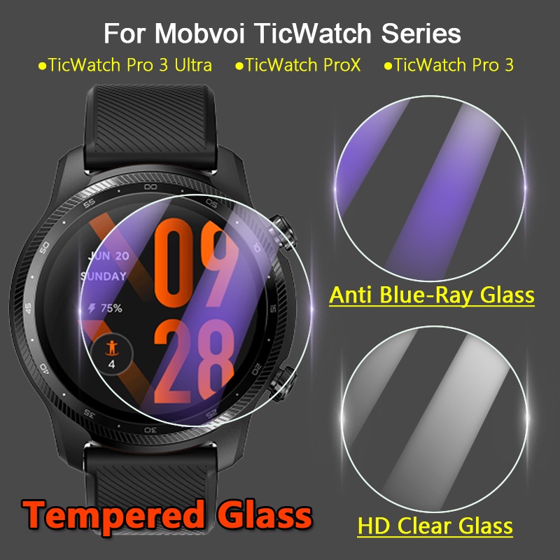 Bộ 5 Kính Cường Lực 2.5D HD / Blue-Ray Bảo Vệ Màn Hình Đồng Hồ Thông Minh TicWatch Pro 3 Ultra GPS ProX