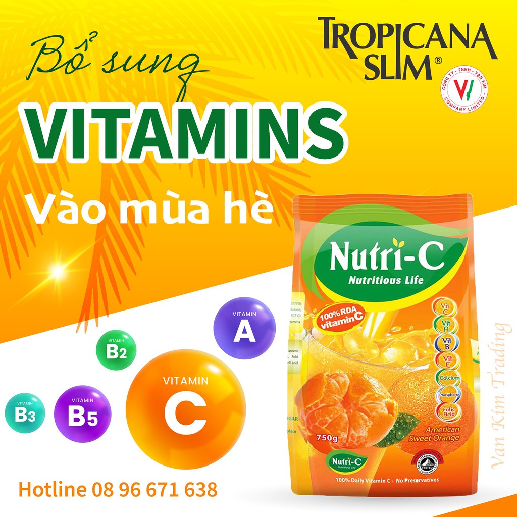 Bột Cam Hòa Tan Nutri-C -  Nhập Khẩu Indonesia 750g, Nhiều Vitamin-C Giúp Tăng Sức Đề Kháng