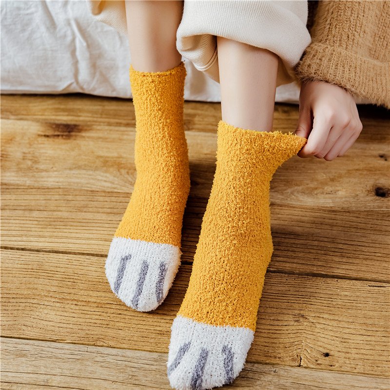 Tất cổ cao,vớ cổ cao nữ họa tiết chân mèo dễ thương đáng yêu phong cách Hàn Quốc