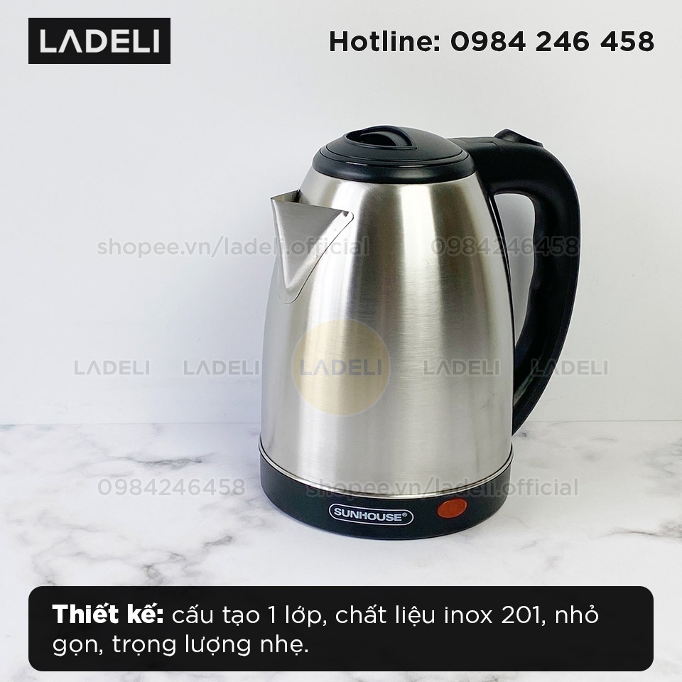 Ấm siêu tốc inox 1.8L SUNHOUSE SHD1182 bảo hành 12 tháng