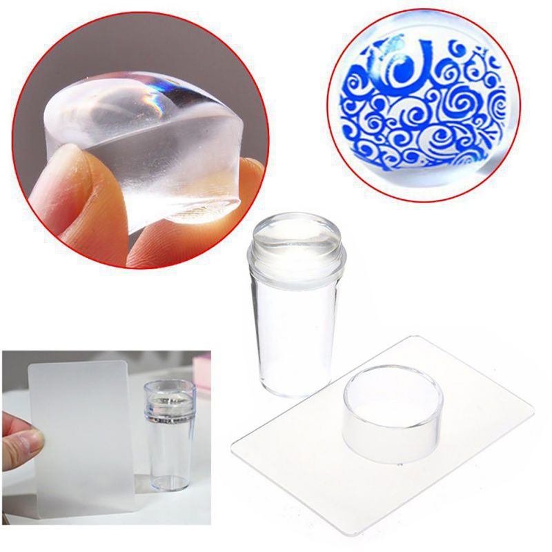 Bộ dụng cụ in móng tay đầu silicone