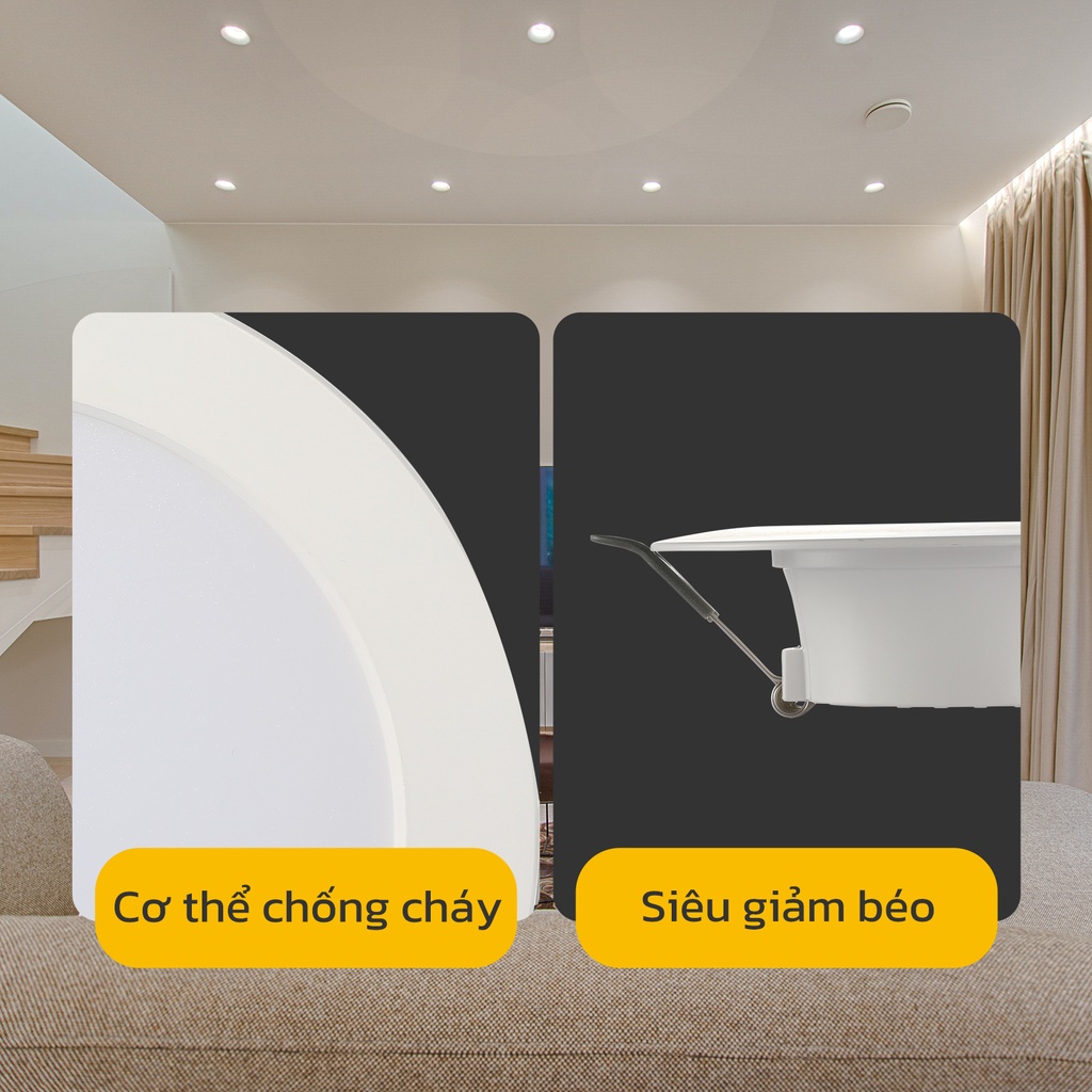 Đèn LED âm trần HYDERSON 9W 18W hình tròn 4"/6" nhiệt độ màu 6500K