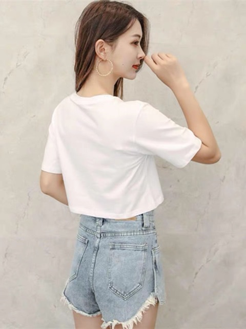 Áo croptop trơn ngắn tay đủ màu DTR0519