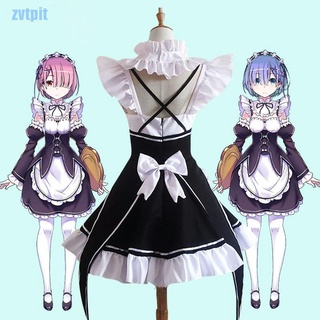 Set trang phục hóa trang nhân vật hầu gái anime Ram/ Rem chất lượng cao đáng yêu