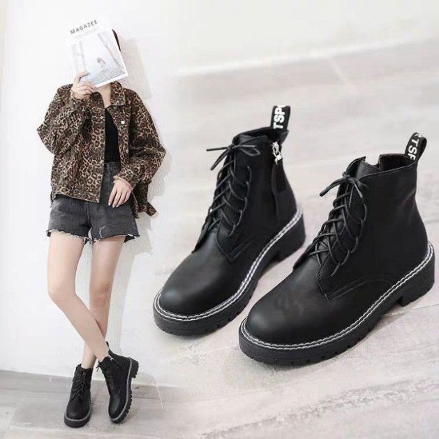 [ORDER BIGSIZE] Boots da cổ ngắn buộc dây full size 35-42 kèm ảnh thật - LL854