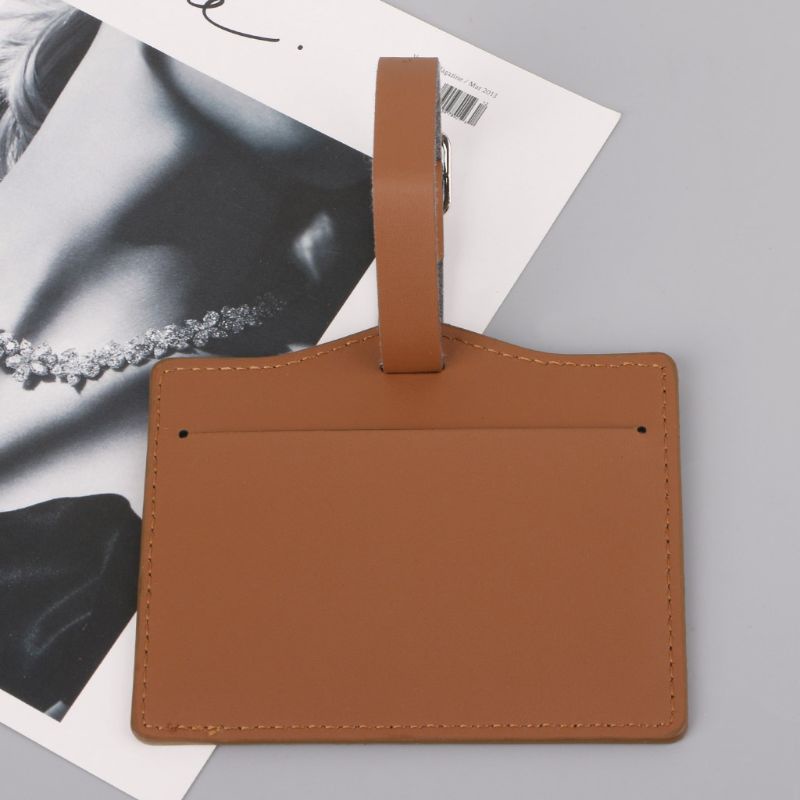 Thẻ Id Bằng Da PU Gắn Hành Lý Du Lịch Tiện Dụng