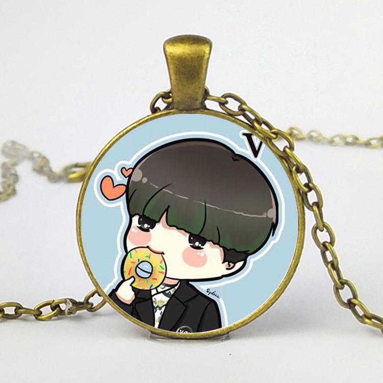 Dây chuyền mặt chibi BTS cute (dây đồng)