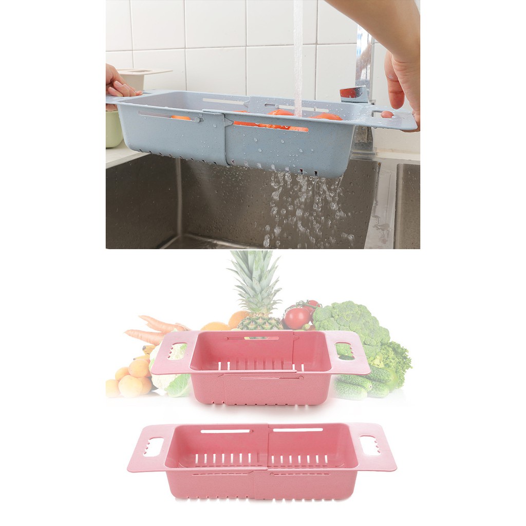 [freeship] Rổ Gác Bồn Rửa Chén Ráo Nước Rau Củ Quả, Úp Chén Rút Gọn Nhựa Lúa Mạch, Giỏ Rút Gọn Gác Bồn Rửa Chén