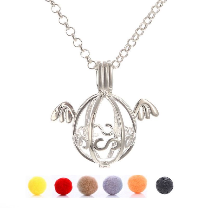 Vòng cổ Bạc Mặt Đá Nham Thạch Tinh Xảo Cho Nữ