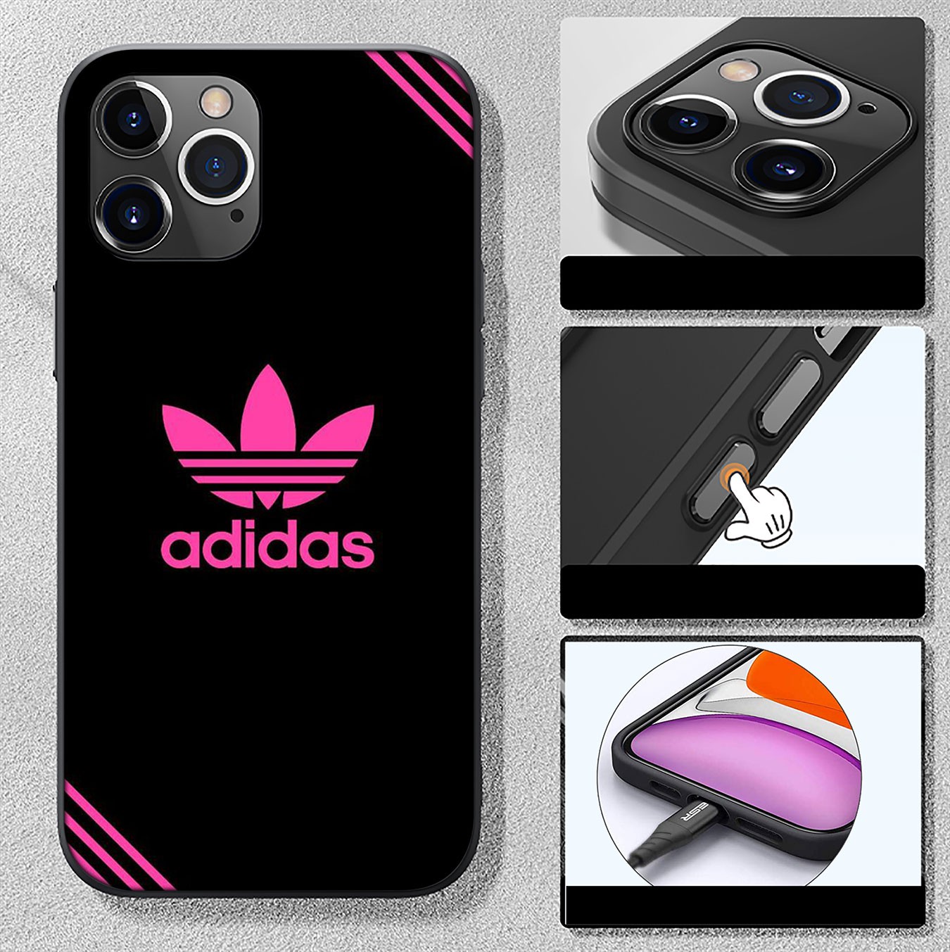 Ốp điện thoại in D2 adidas logo cho Samsung Galaxy A9 A8 A7 A6 Plus J8 2018 + A21S A70 M20 A6+ A8+ 6Plus