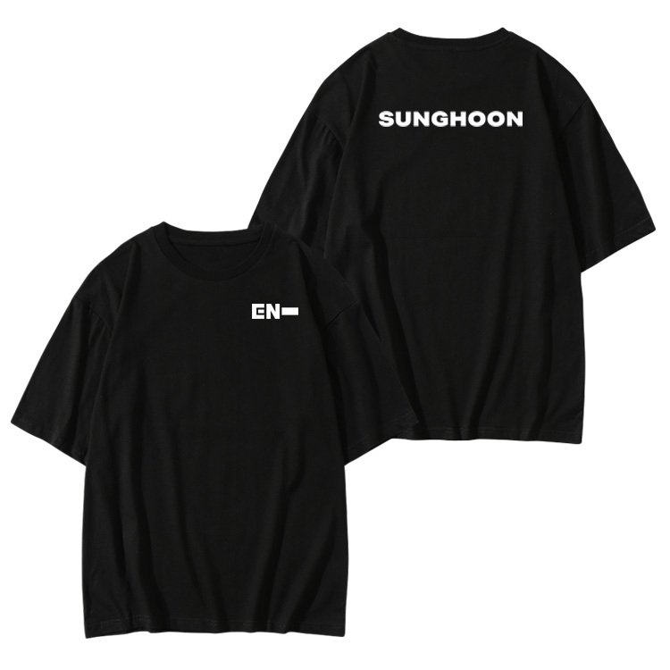 Áo thun phông đen in hình ENHYPEN idol thần tượng kpop thời trang cá tính