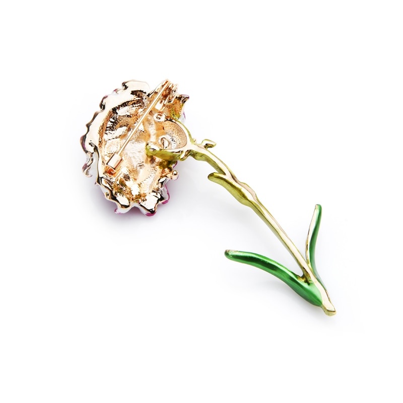 Trâm Cài Áo Hình Hoa Cẩm Chướng Lớn Tráng Men Màu Hồng Và Xanh Dương Cho Nữ