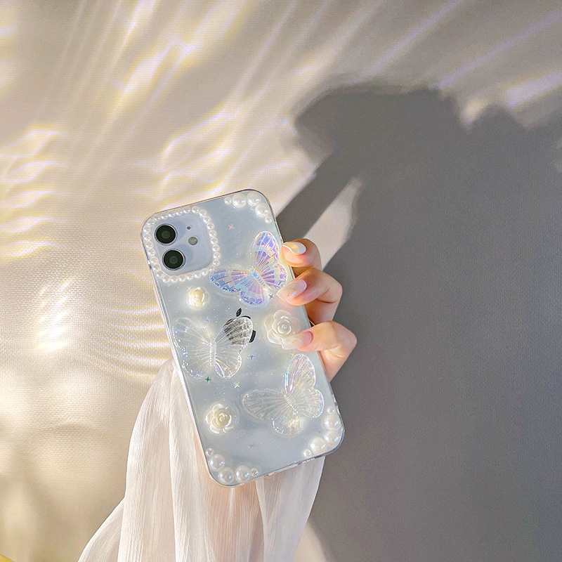 Ốp Điện Thoại TPU Dẻo Trong Suốt Họa Tiết Bươm Bướm Cho IPhone 14 7 / 8 SE 2020 7P / 8Plus X XS XR 11 12 13 Mini Pro Max AT0002
