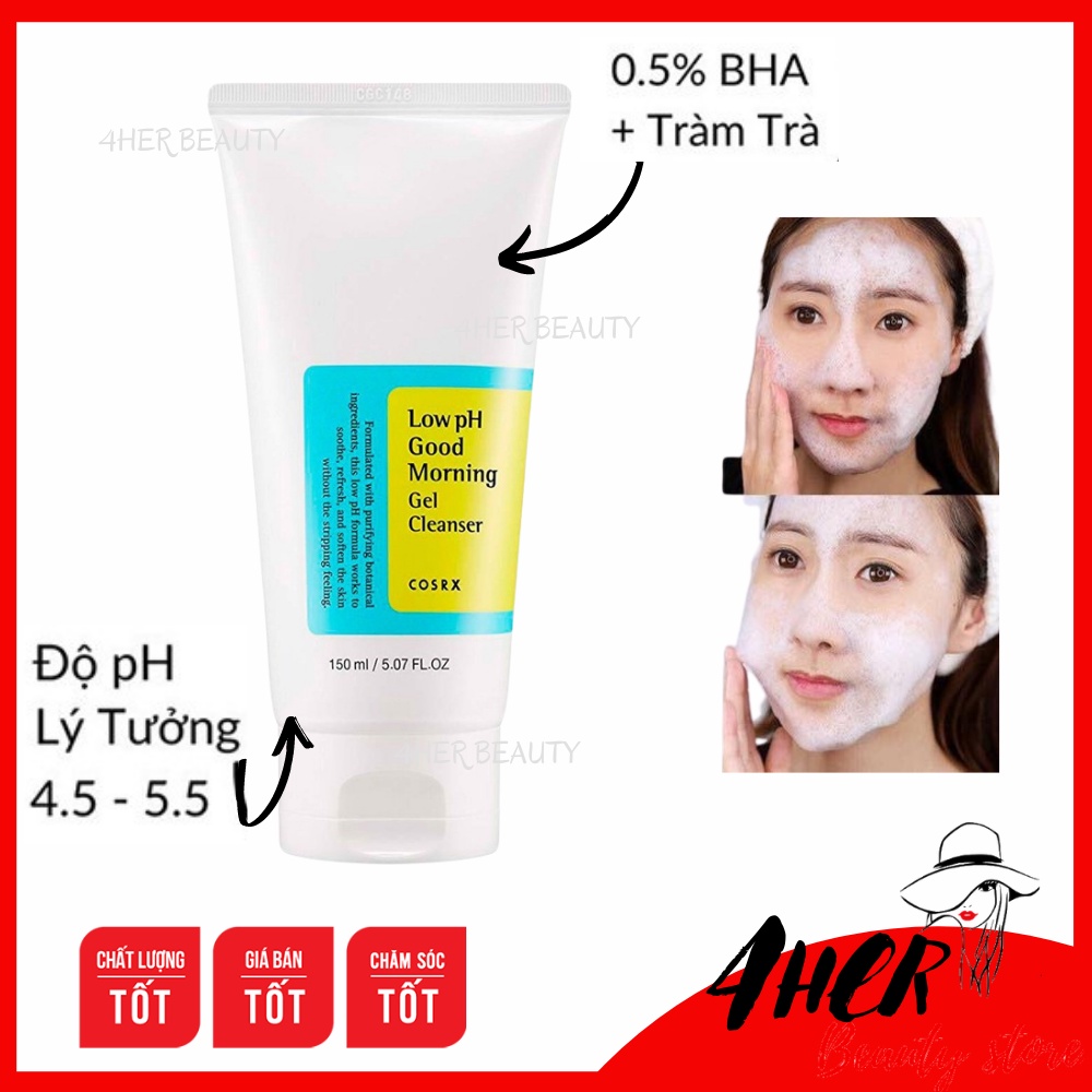 Sữa rửa mặt Cosrx Low pH Good Morning Gel Cleanser sạch sâu, dịu nhẹ