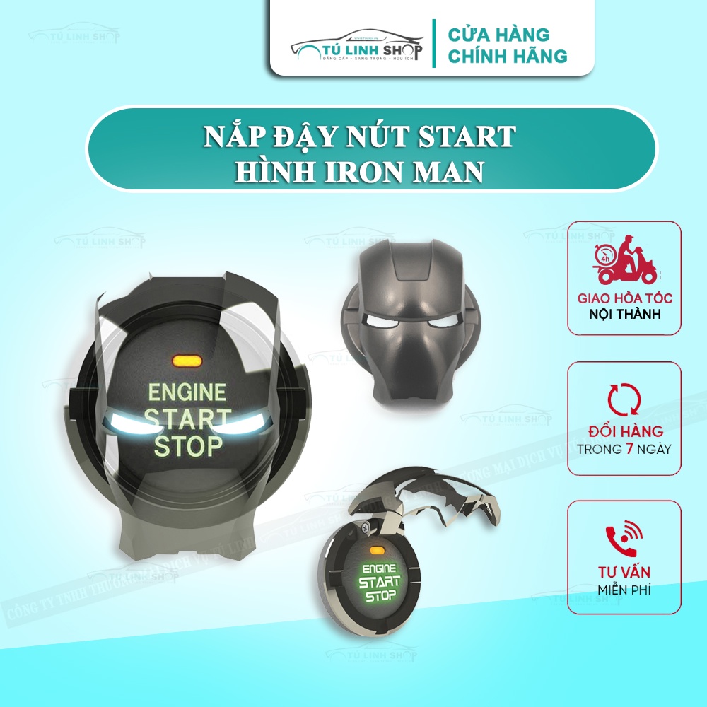 Nắp đậy nút khởi động ô tô hình Iron Man, phong cách xe thể thao