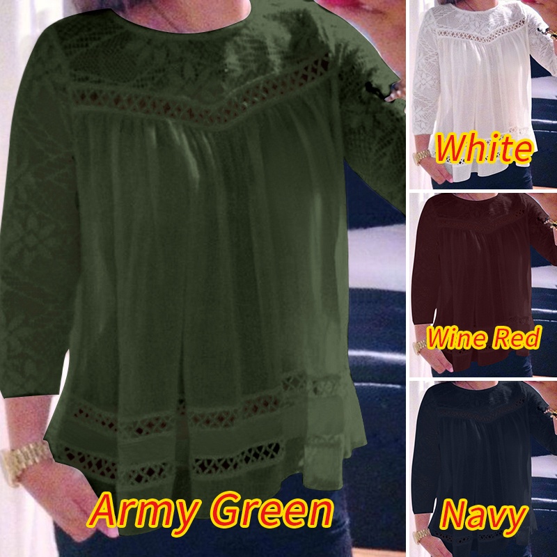 Zanzea Áo Nữ Tay Dài Phối Ren Thời Trang Thanh Lịch