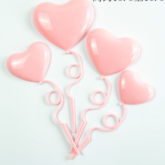 10 Set Cây Cắm Tim Nhựa Trang Trí Bánh Kem