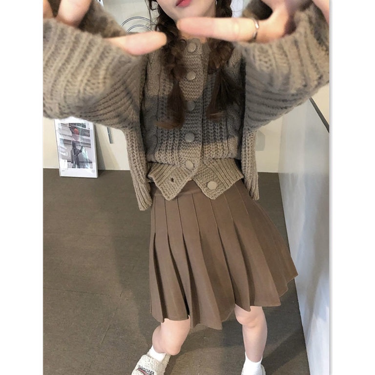 Áo Khoác Cardigan Dệt Kim Cổ Tròn Xinh Xắn Cho Nữ