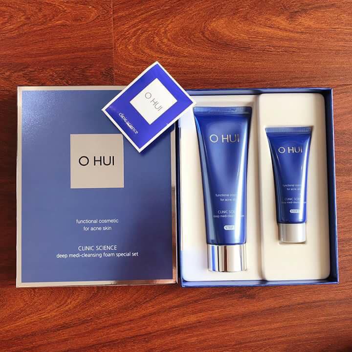 Set Sữa Rửa Mặt Ohui Xanh - Ohui Clinic Science Deep Medi - Cleansing Foam - DÀNH CHO DA DẦU MỤN