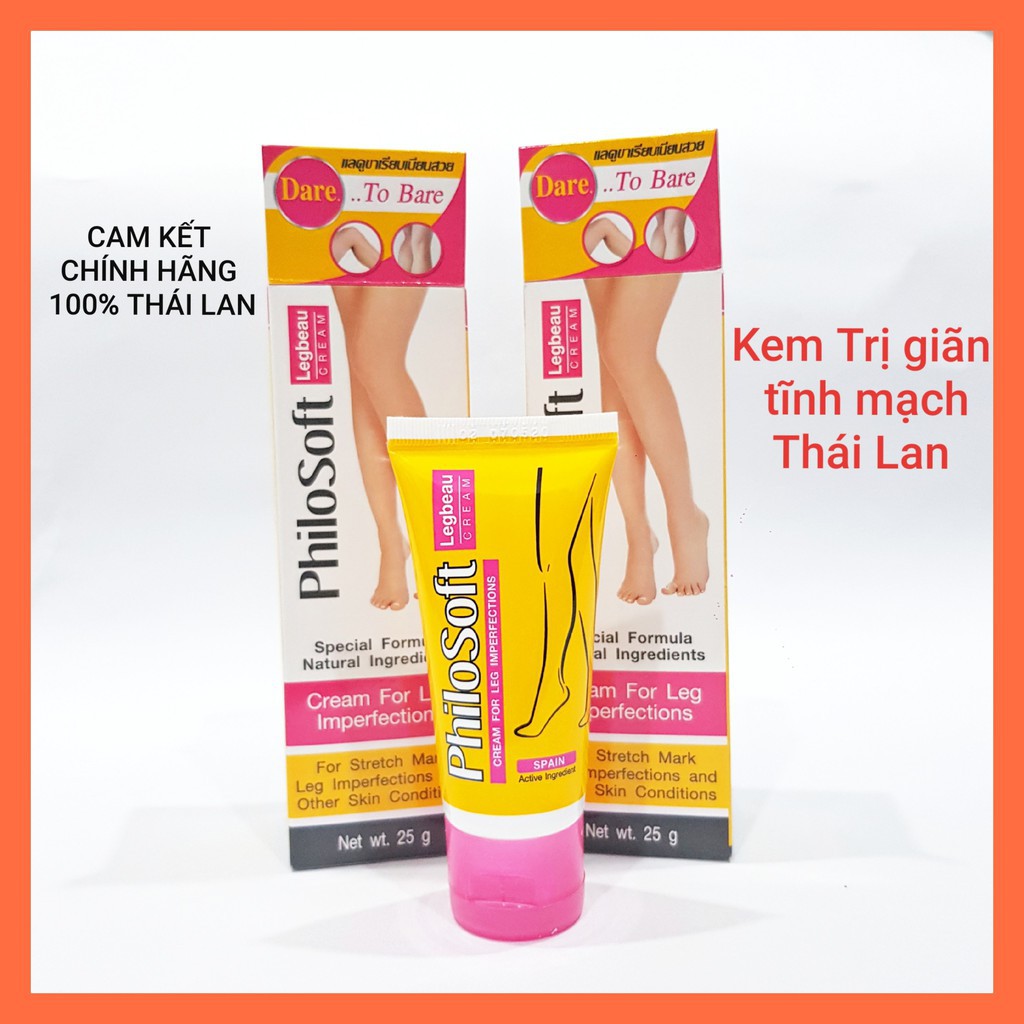 [CHÍNH HÃNG]THÁI LAN Kem Thoa Suy Giãn Tĩnh Mạch PhiloSoft Legbeau Cream 25g