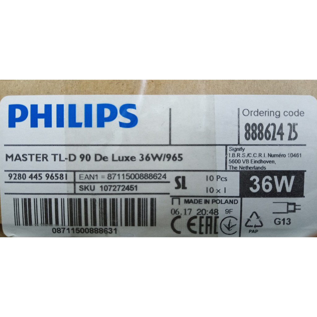 Bóng so màu D65 Philips Master TL-D 90 De Luxe 36W/965 1.2m