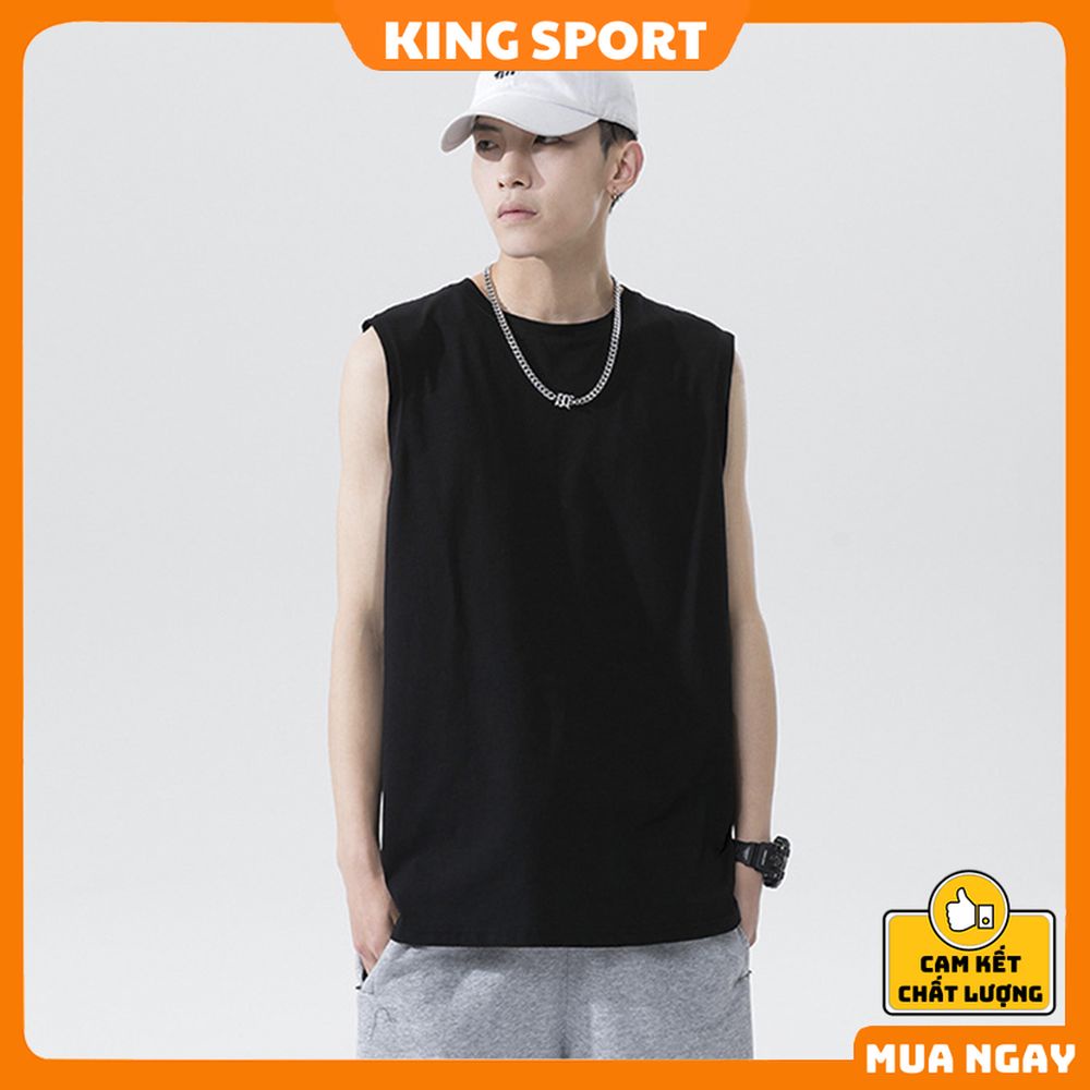 Áo thun ba lỗ tanktop nam nữ sát nách unisex form rộng big size tập gym vải thun mềm mịn thoáng mát cao cấp KING SPORT