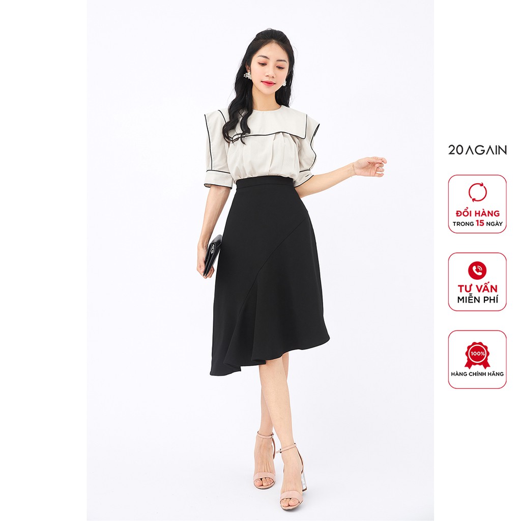 Áo sơ mi viền vai phối 20Again ASA1138 cô thủy thủ vô cùng đáng yêu | BigBuy360 - bigbuy360.vn