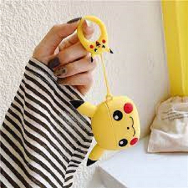 Airpods Case ⚡ Freeship ⚡ MẶT PIKACHU - Case Tai Nghe Không Dây Airpods 1/ 2/ Pro/ i12 -Tuancase