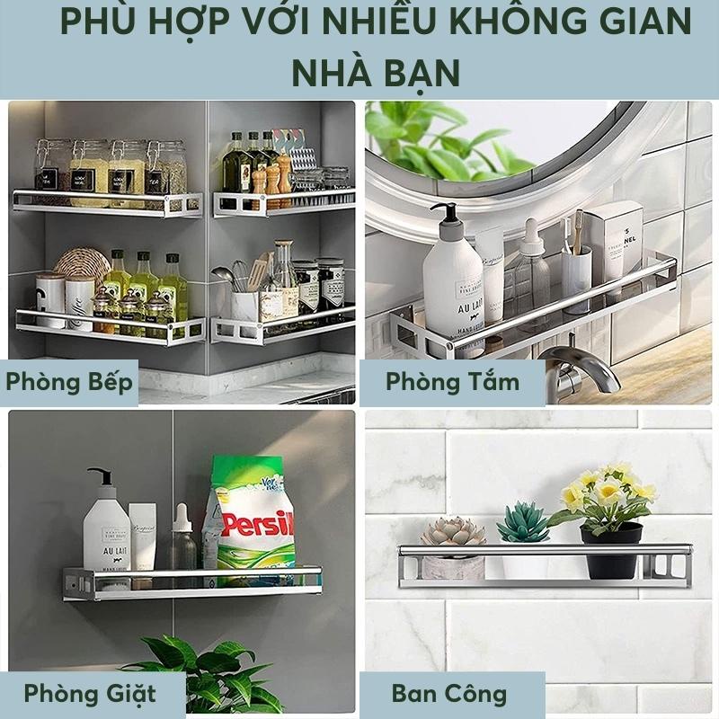 Kệ Gia Vị Inox 304 Dán Tường(Không Phải Khoan Tường),Giá Để Gia Vị Đa Năng Dễ Dàng Lắp Đặt Và Sử Dụng