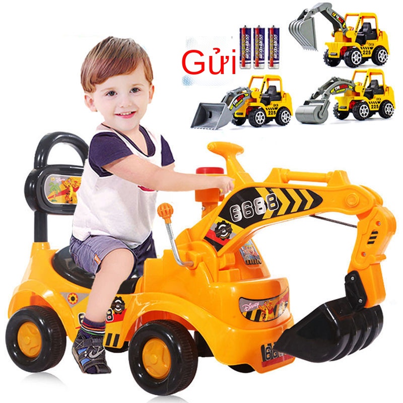 ❉◄❖Có thể đi xe máy xúc của trẻ em xe xúc yo-yo xe lớn xoắn có thể ngồi người đồ chơi xe tay ga xe kỹ thuật