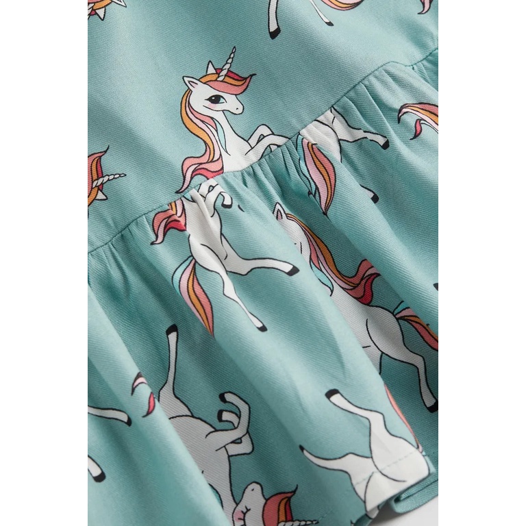 Váy dài tay unicorn xanh HM H&M_hàng chính hãng authentic